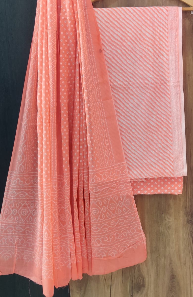 शुद्ध कॉटन हैंड ब्लॉक प्रिंटेड सूट *कॉटन दुपट्टे* के साथ