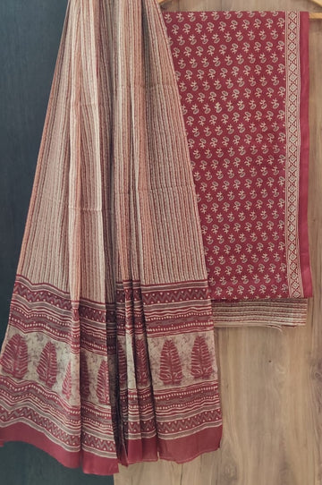 Pure cotton hand block printed suits with *Cotton Dupatta*