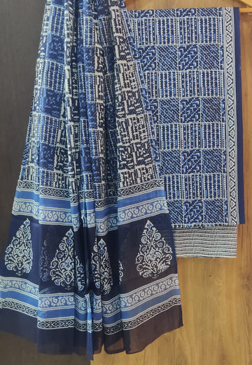 Pure cotton hand block printed suits with *Cotton Dupatta*