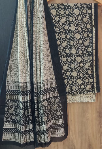 Pure cotton hand block printed suits with *Cotton Dupatta*