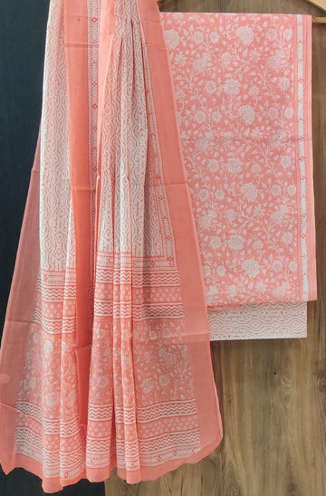 Pure cotton hand block printed suits with *Cotton Dupatta*