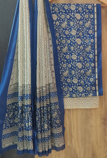 Pure cotton hand block printed suits with *Cotton Dupatta*