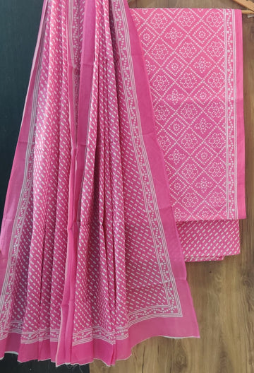 Pure cotton hand block printed suits with *Cotton Dupatta*