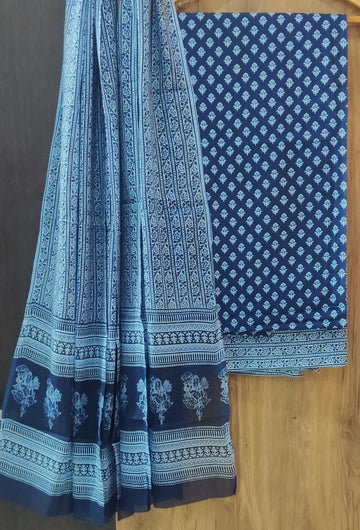 Pure cotton hand block printed suits with *Cotton Dupatta*