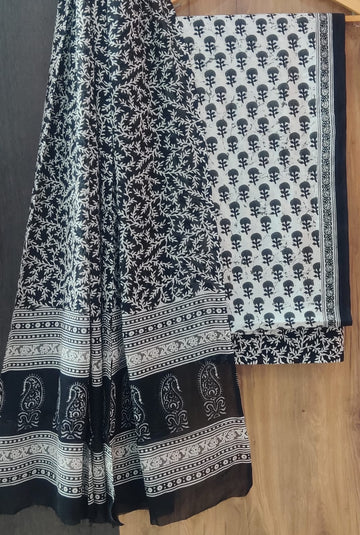 Pure cotton hand block printed suits with *Cotton Dupatta*