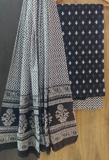 Pure cotton hand block printed suits with *Cotton Dupatta*