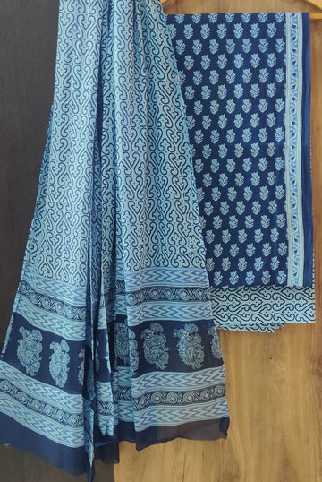 Pure cotton hand block printed suits with *Cotton Dupatta*