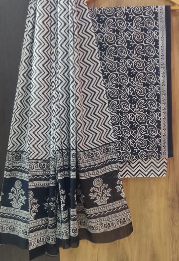 Pure cotton hand block printed suits with *Cotton Dupatta*