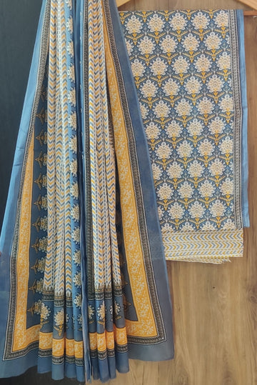 Pure cotton hand block printed suits with *Cotton Dupatta*