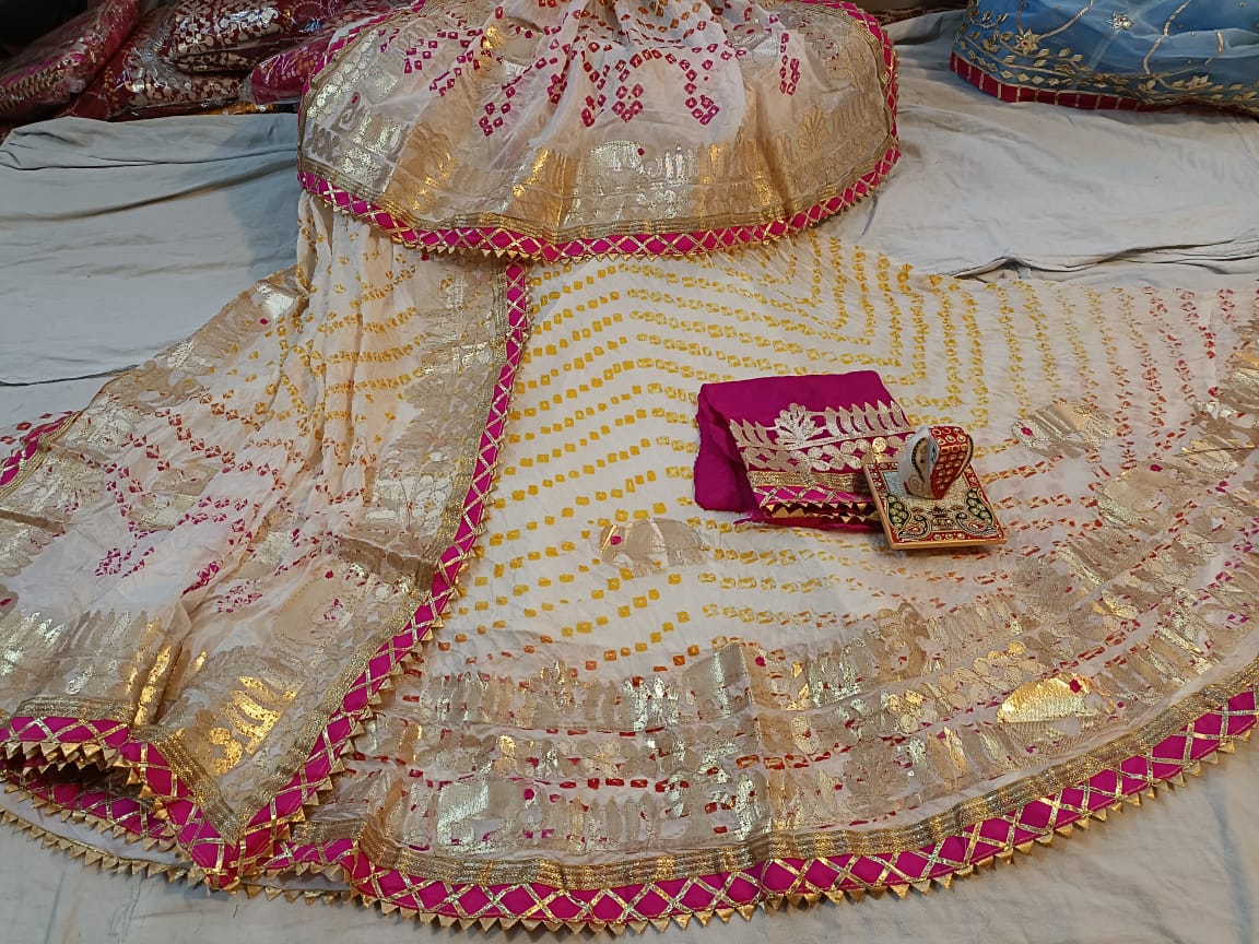 Silk bandhej lehanga