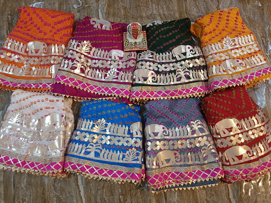 Silk bandhej lehanga