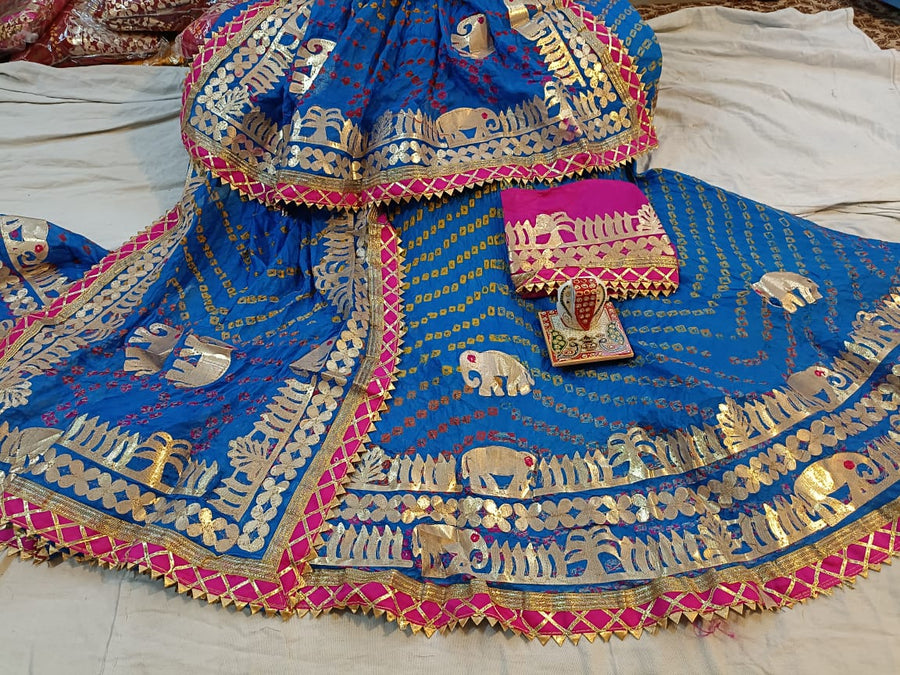 Silk bandhej lehanga