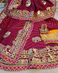 Silk bandhej lehanga