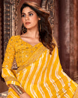 PRINTED BANDHANI WITH DESIGNER BLOUSE