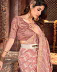 PRINTED BANDHANI WITH DESIGNER BLOUSE