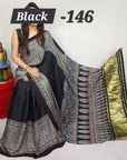 Hand block ajrakh pure modal silk vol 1