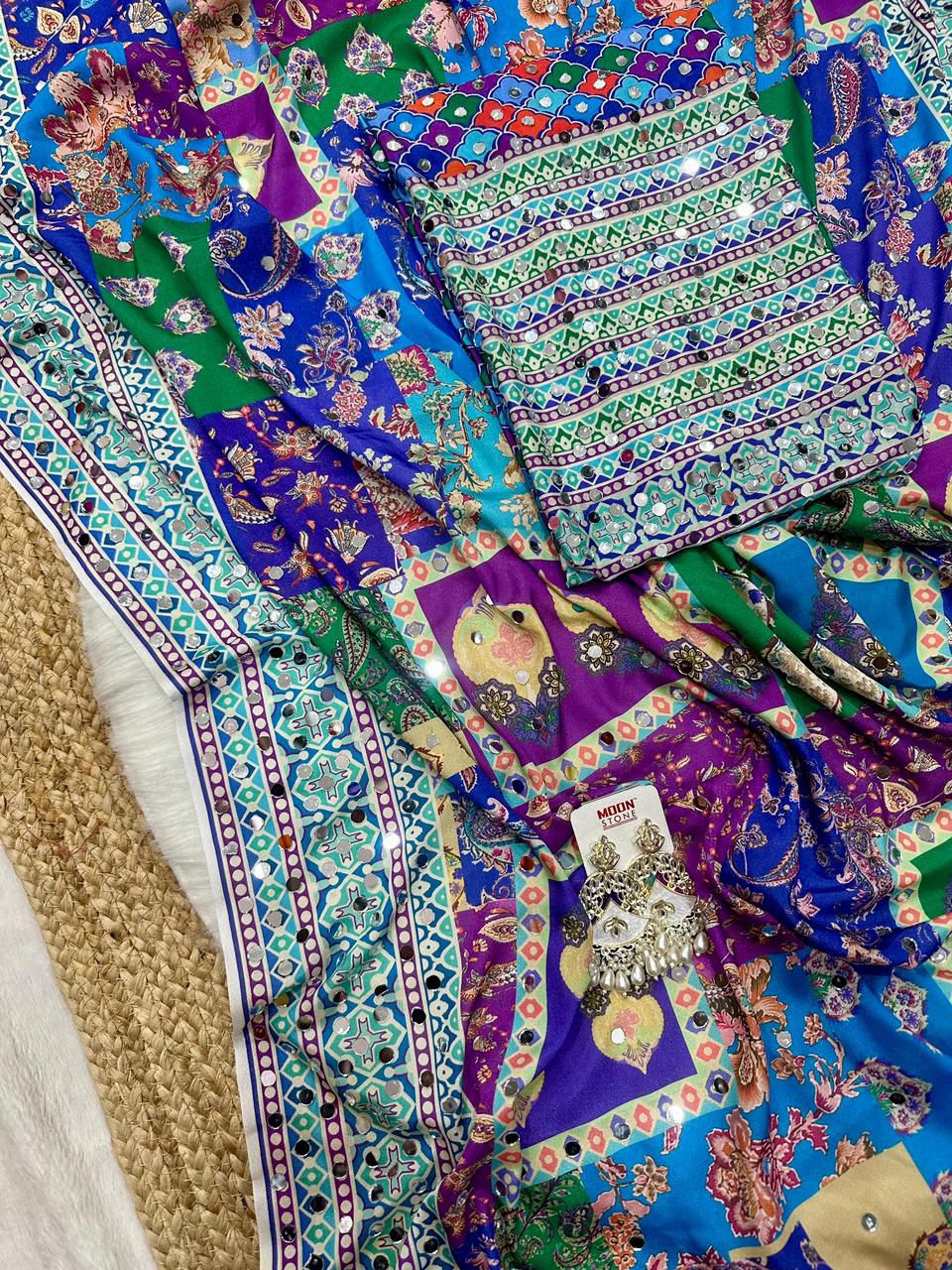 Madhuri inspired chinnon silk saree