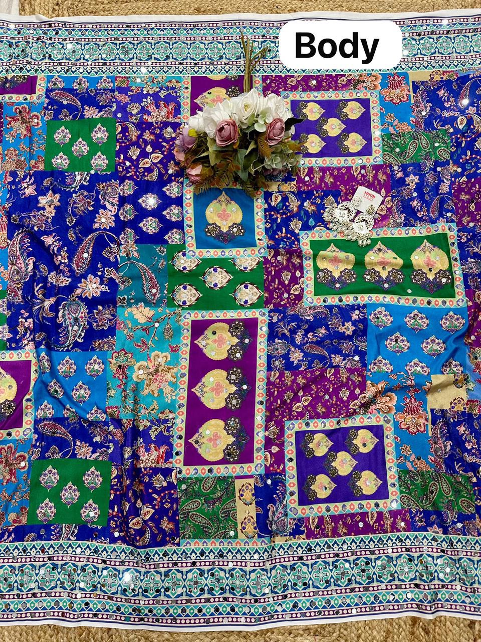 Madhuri inspired chinnon silk saree