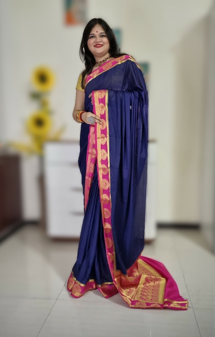 Mysore silk saree - Navy Blue