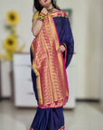 Mysore silk saree - Navy Blue