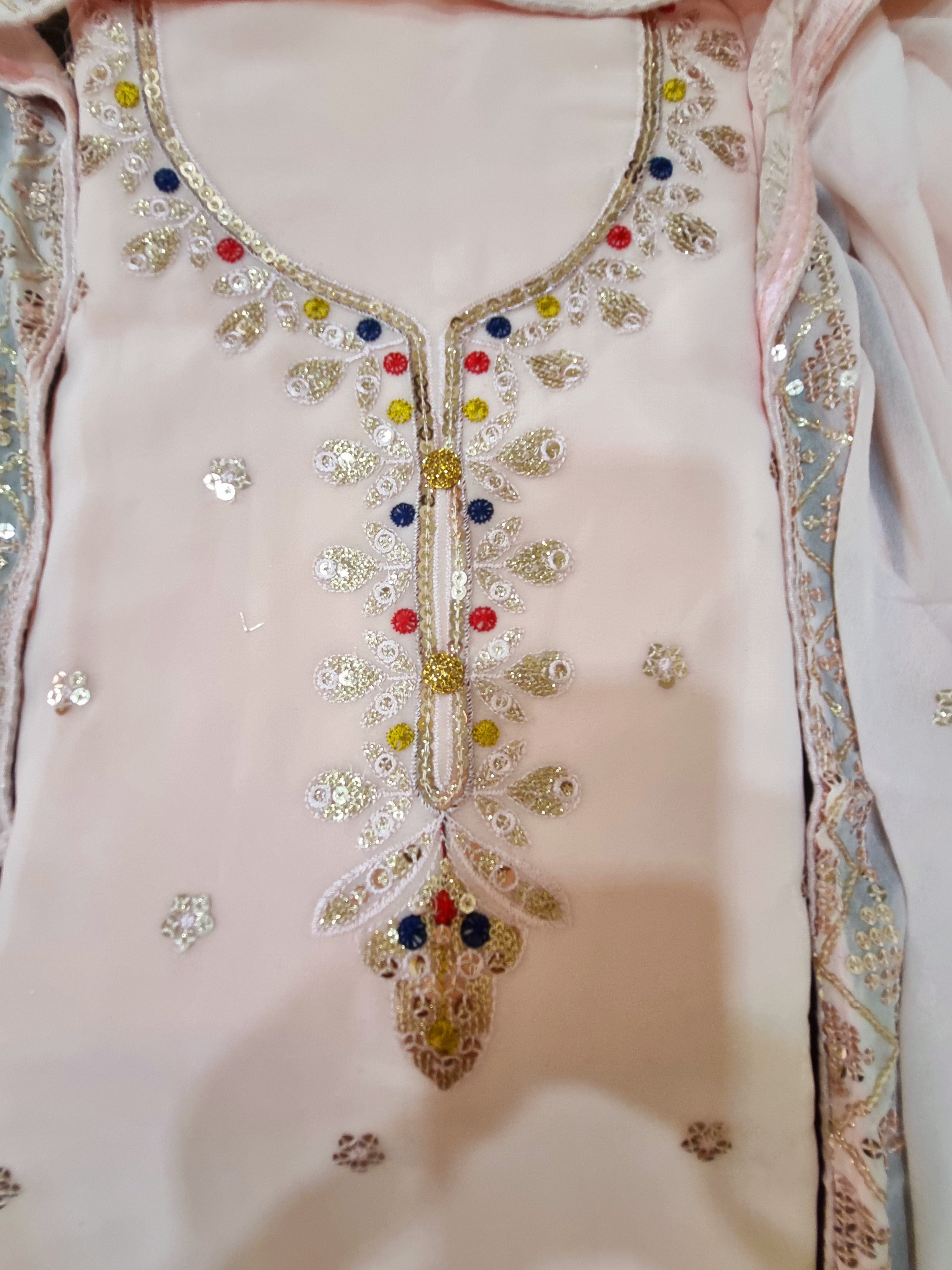 PURE GEORGETTE SEQUENCE WORK DRESS MATERIAL