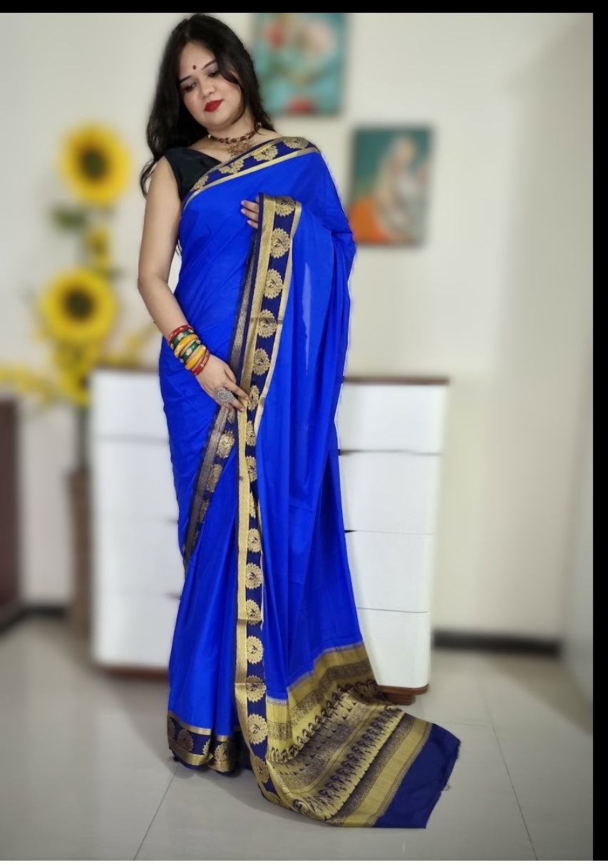 Mysore silk saree - Royal Blue