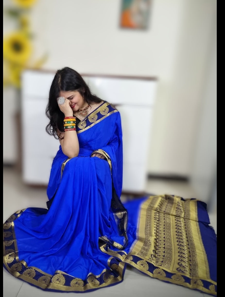 Mysore silk saree - Royal Blue