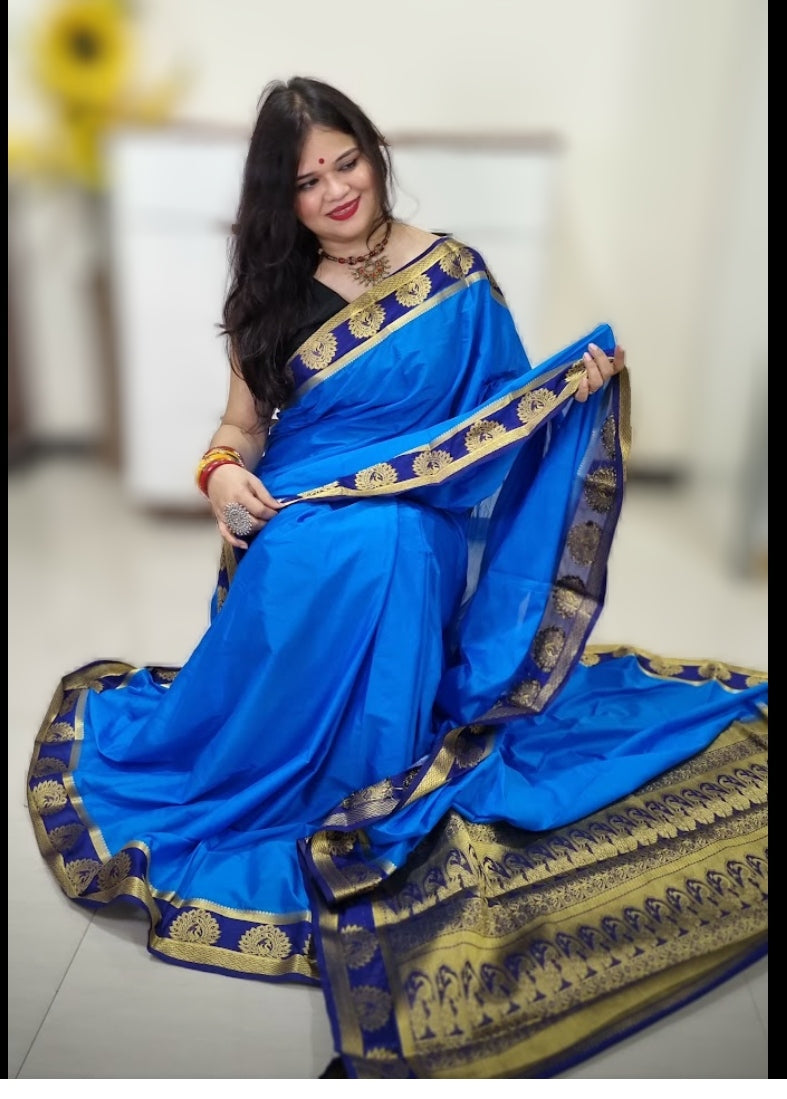 Mysore silk saree - Royal Blue