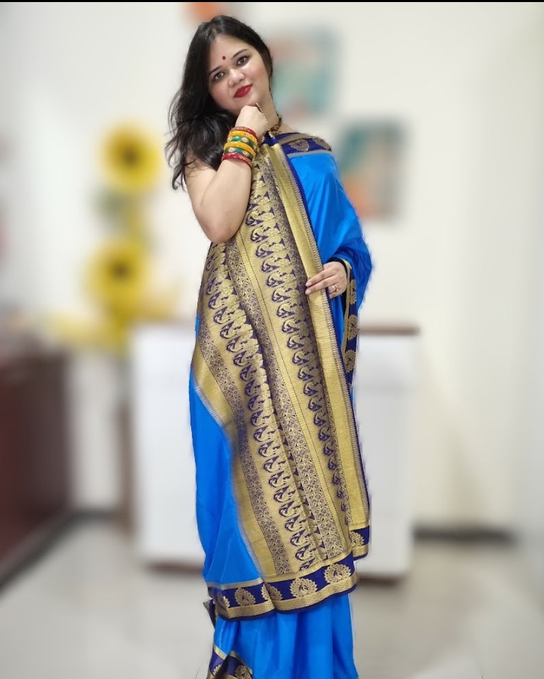 Mysore silk saree - Royal Blue