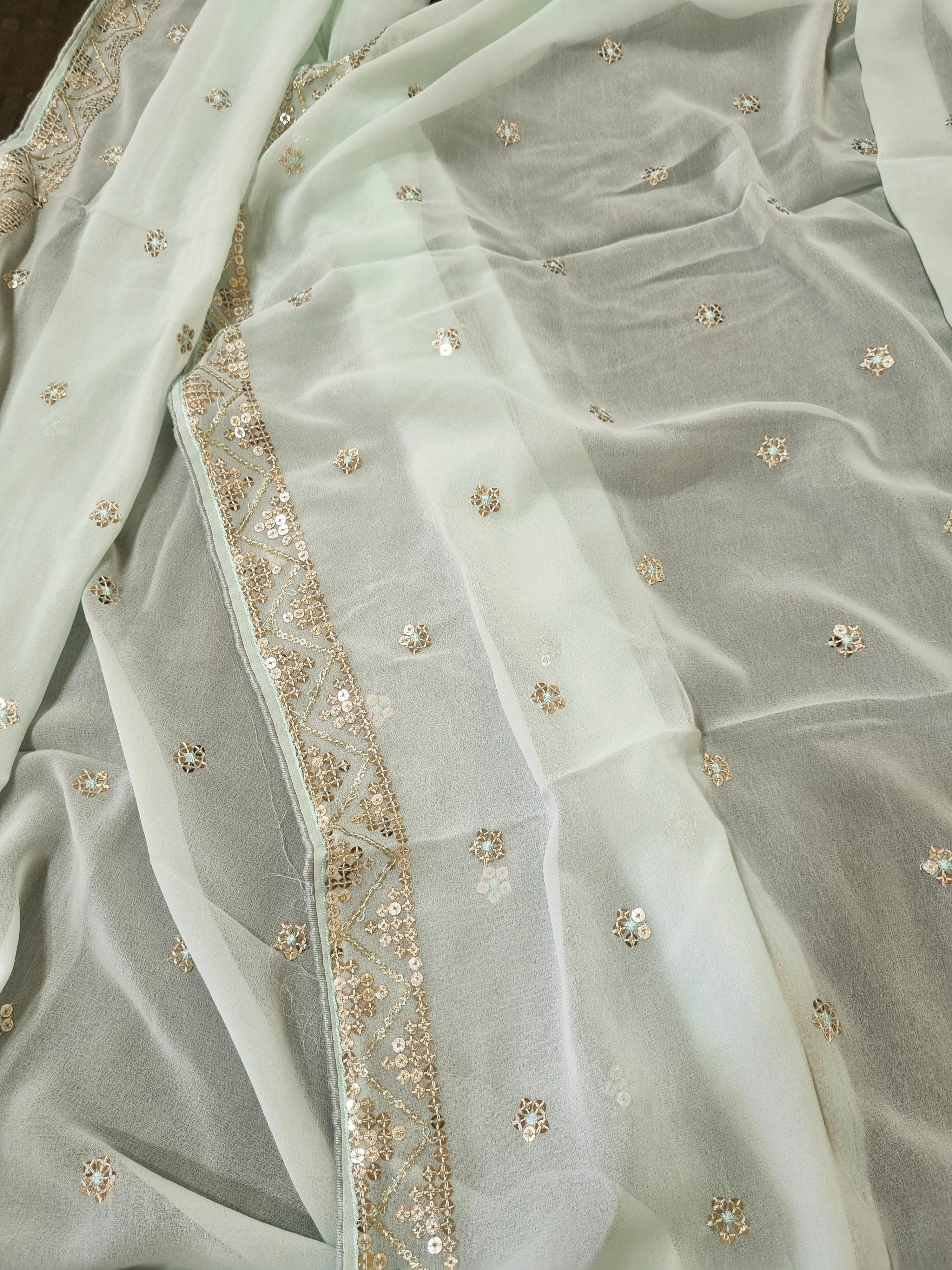 PURE GEORGETTE SEQUENCE WORK DRESS MATERIAL