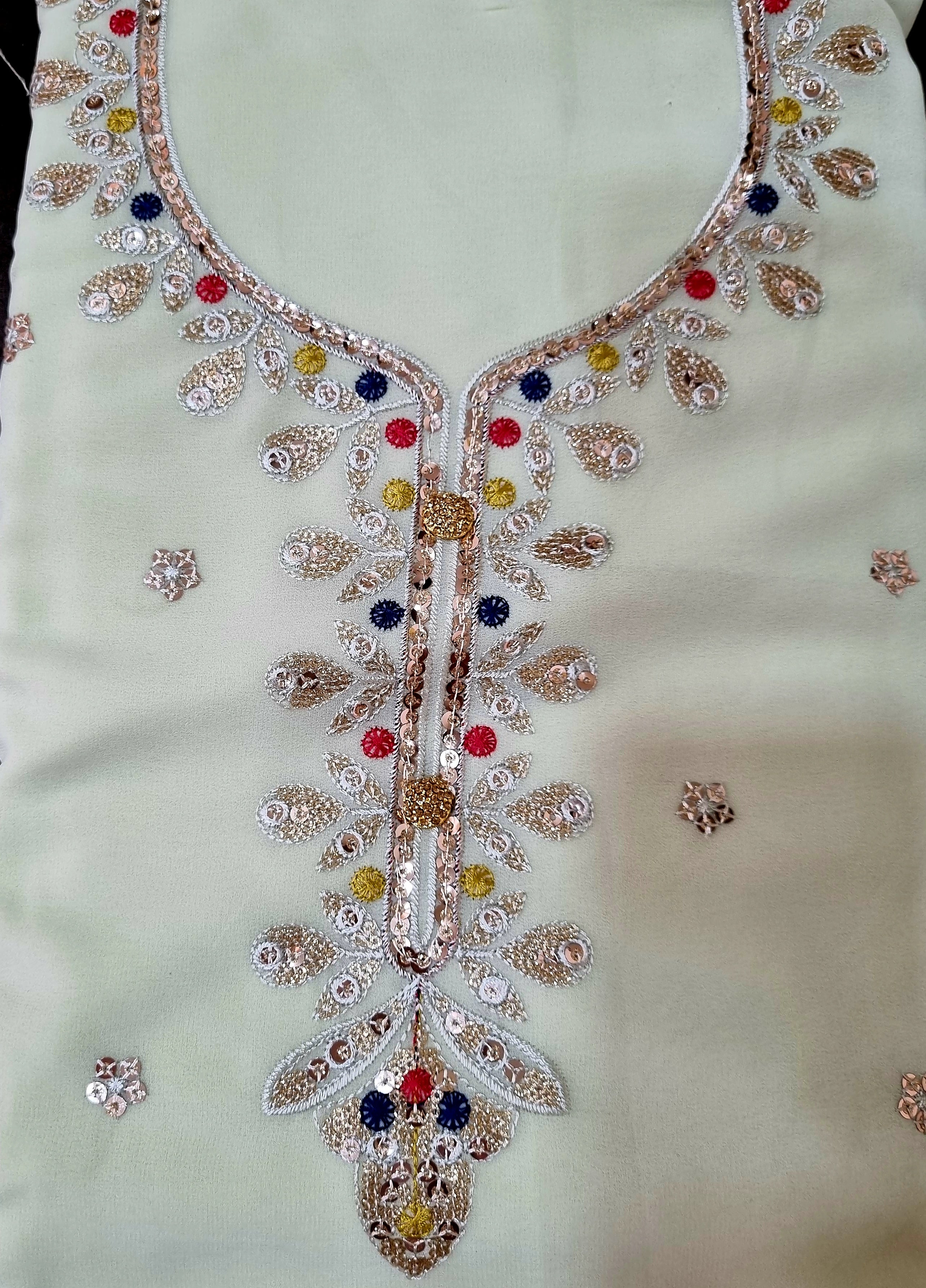 PURE GEORGETTE SEQUENCE WORK DRESS MATERIAL