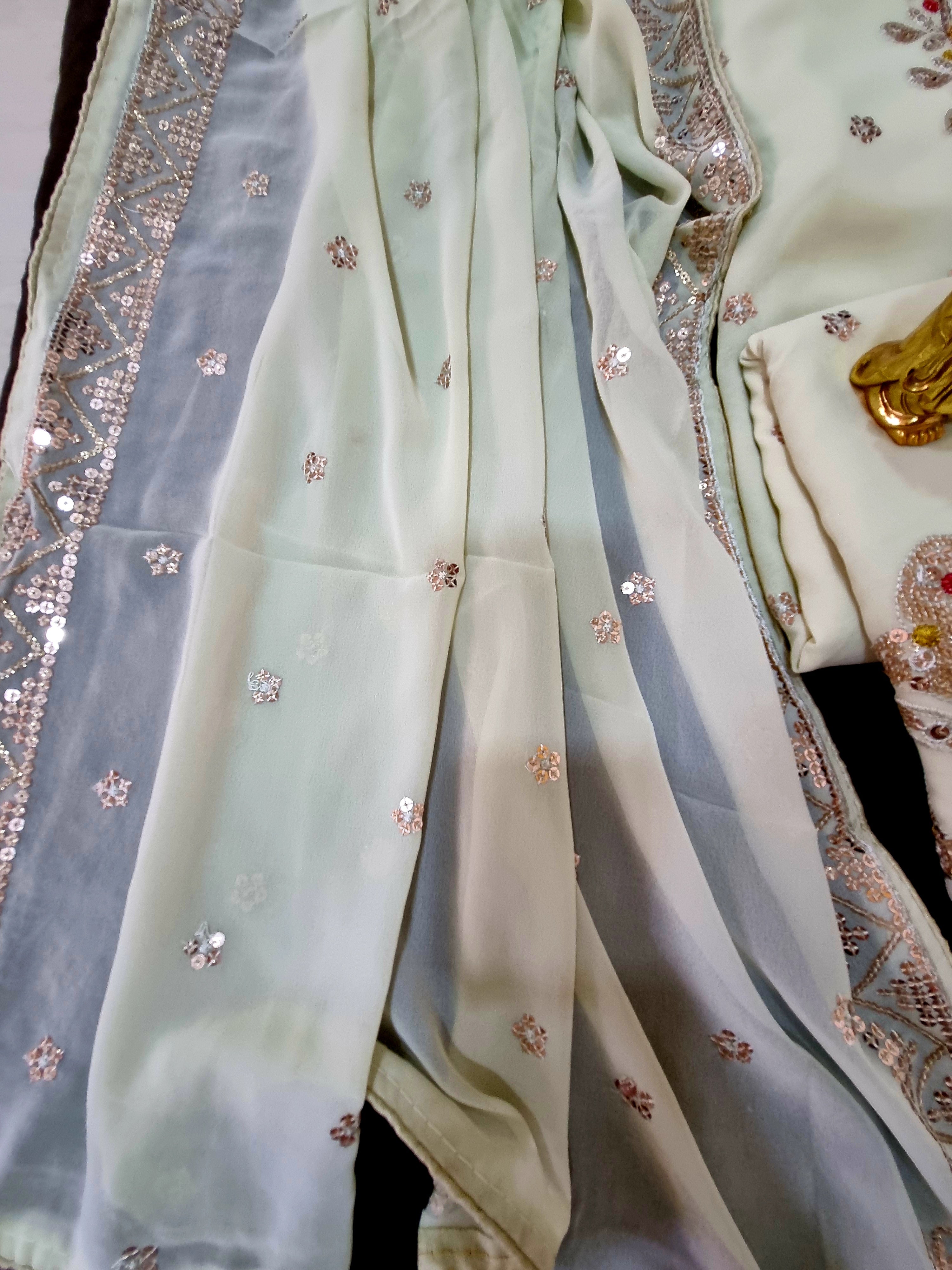 PURE GEORGETTE SEQUENCE WORK DRESS MATERIAL