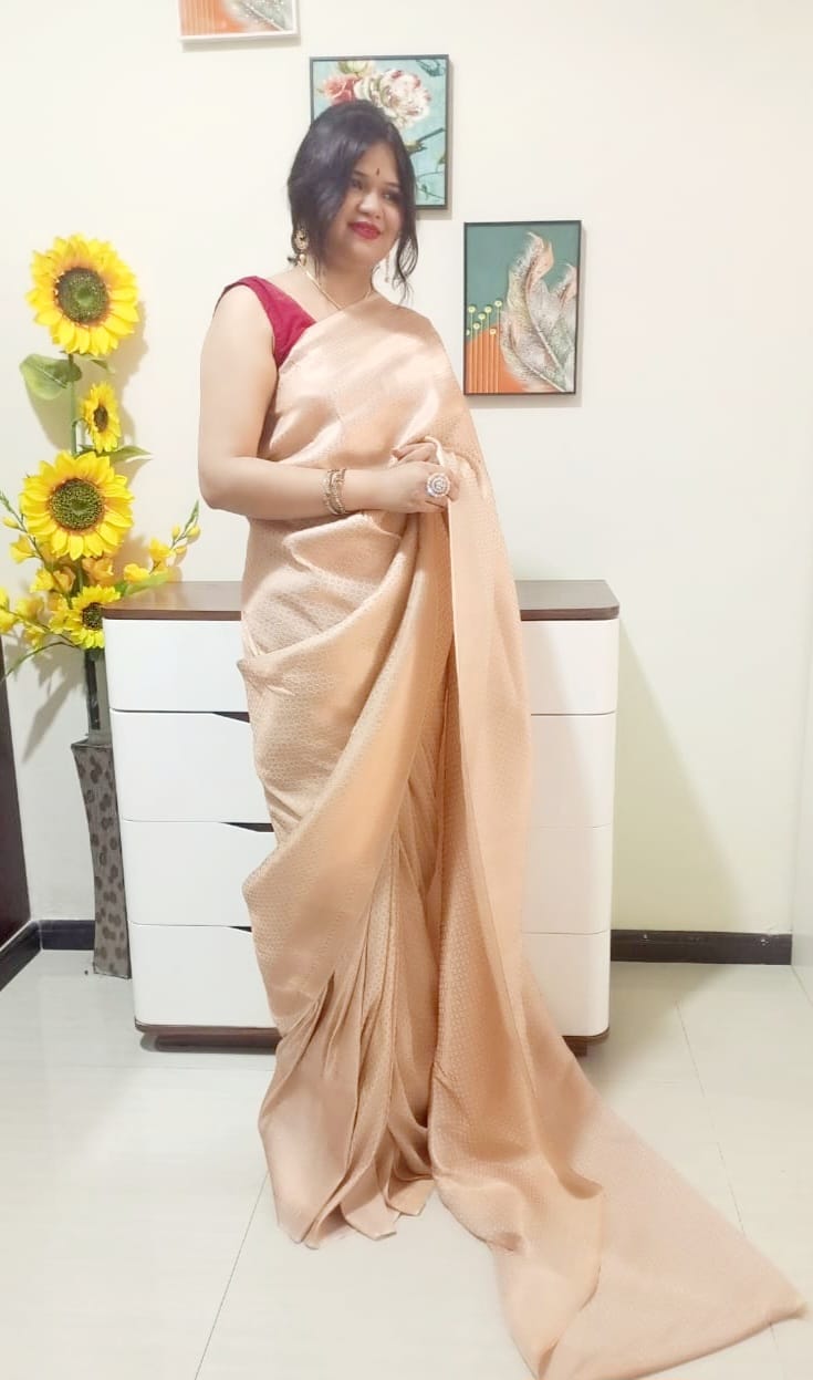 Chennai silk saree - Peach