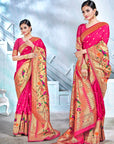 Pure silk Paithani Weaving with Half Half Concept