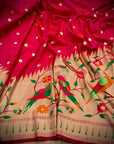 Pure silk Paithani Weaving with Half Half Concept