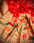 Pure silk Paithani Weaving with Half Half Concept