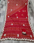 Karwachauth special Chunri  with Jaipuri print saree