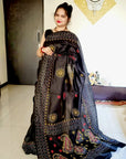 Kantha work saree