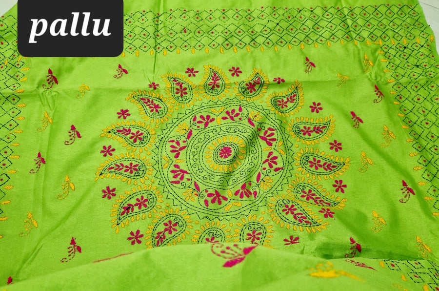 Kantha work saree