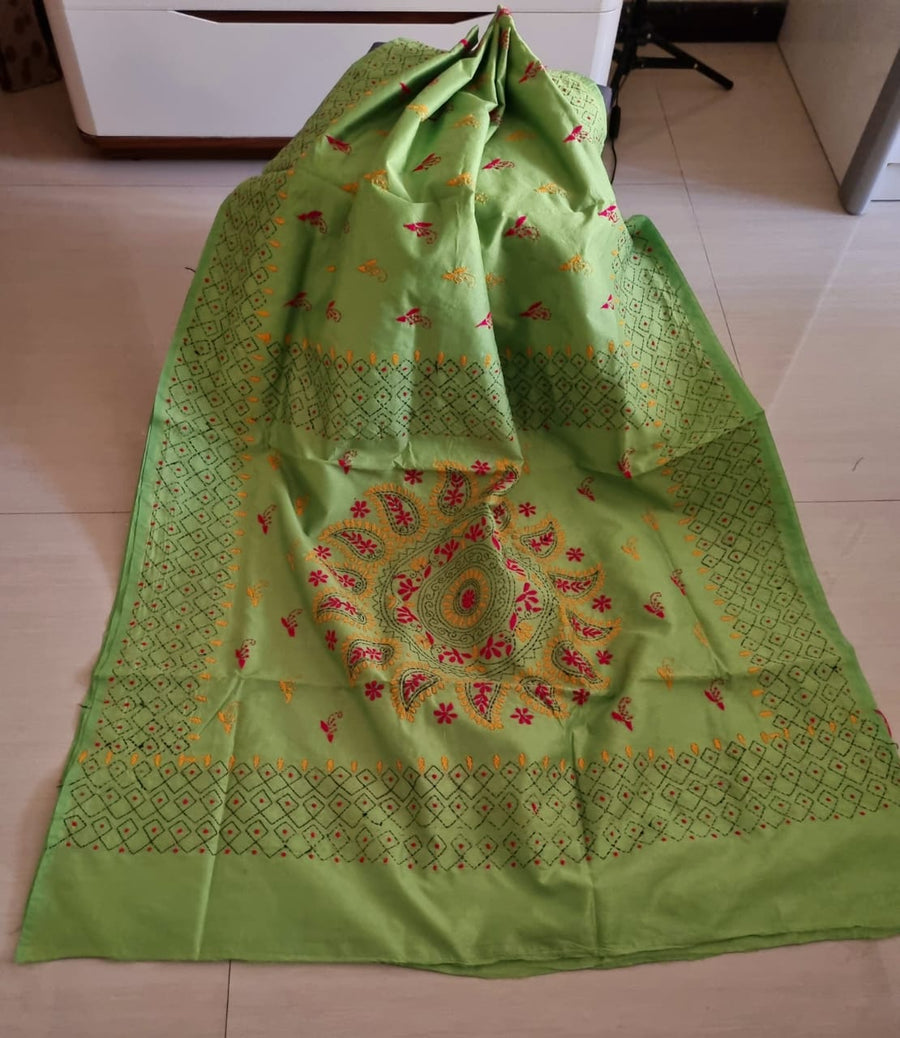 Kantha work saree