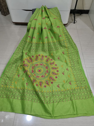 Kantha work saree