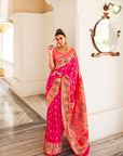 Pure silk Paithani Weaving with Half Half Concept