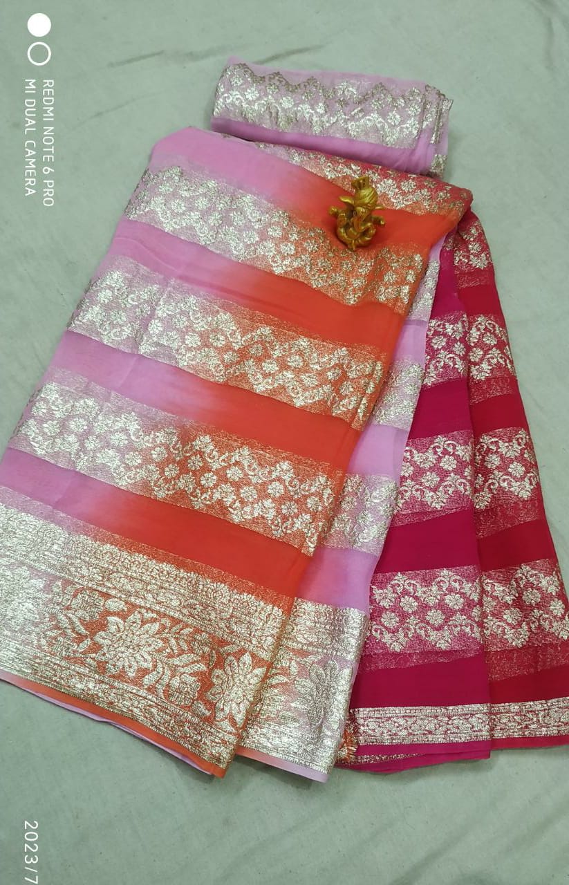 Pure Georgette Zari Saree