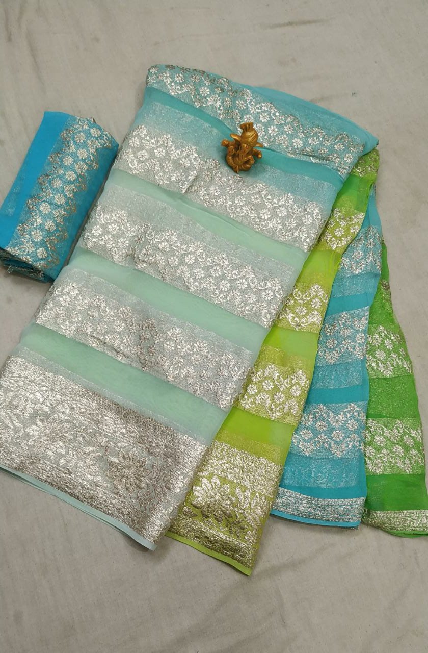 Pure Georgette Zari Saree