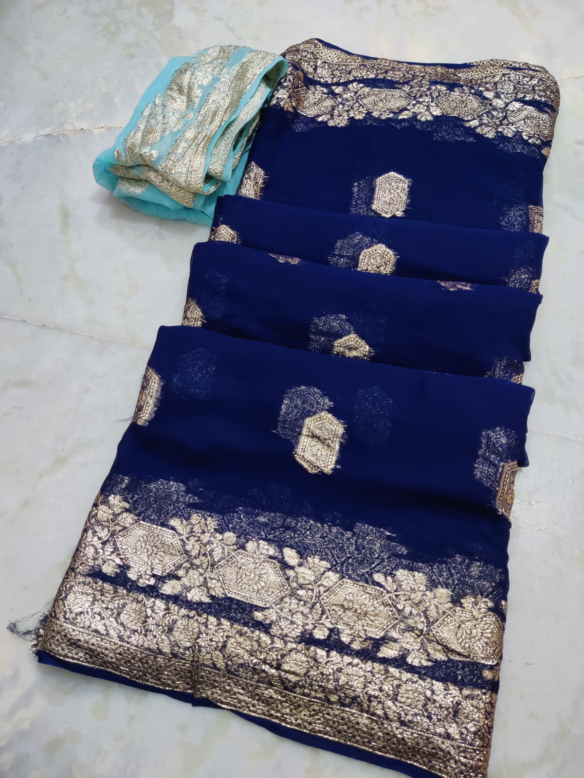 Pure Georgette Zari Saree