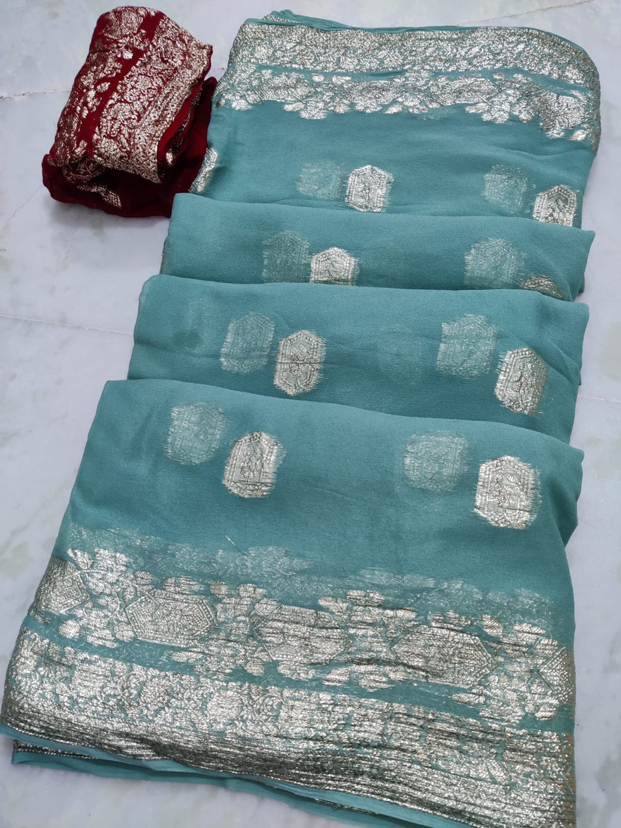 Pure Georgette Zari Saree