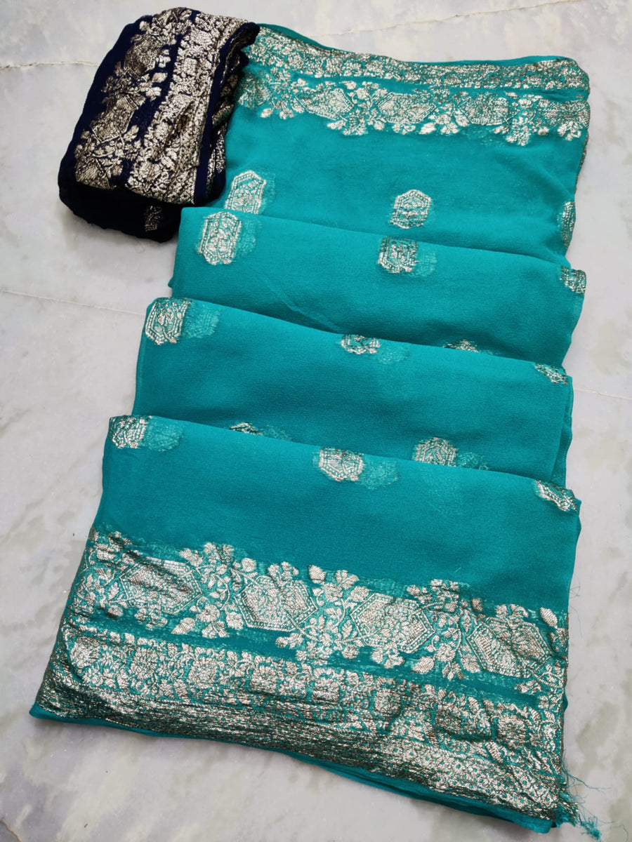 Pure Georgette Zari Saree