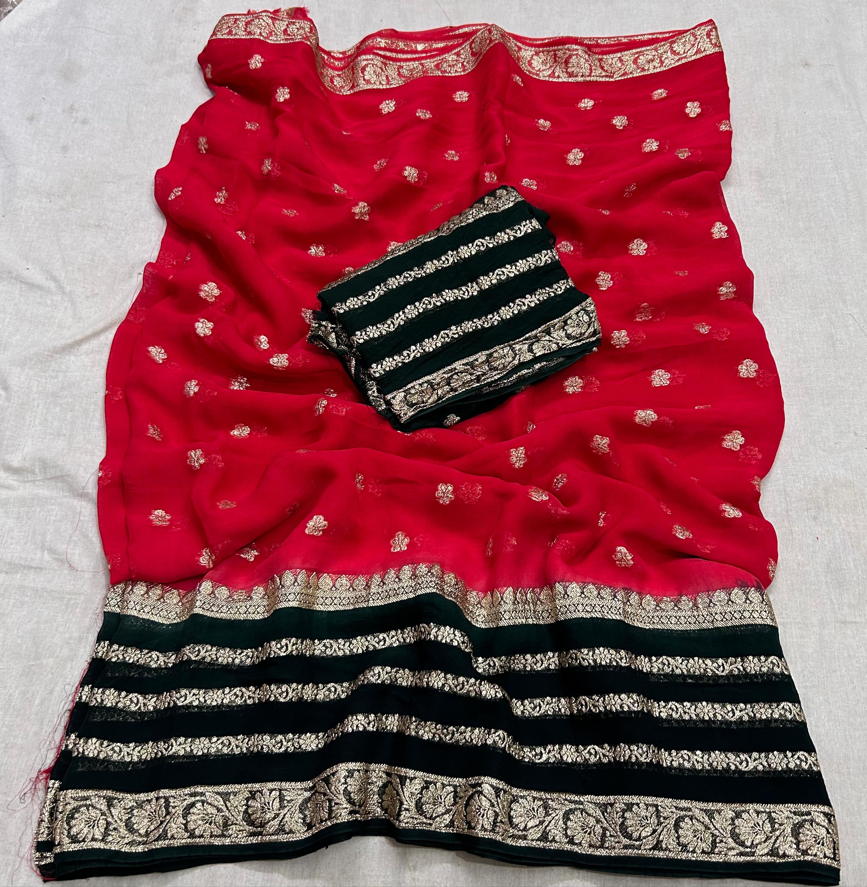 Pure Georgette Zari Saree