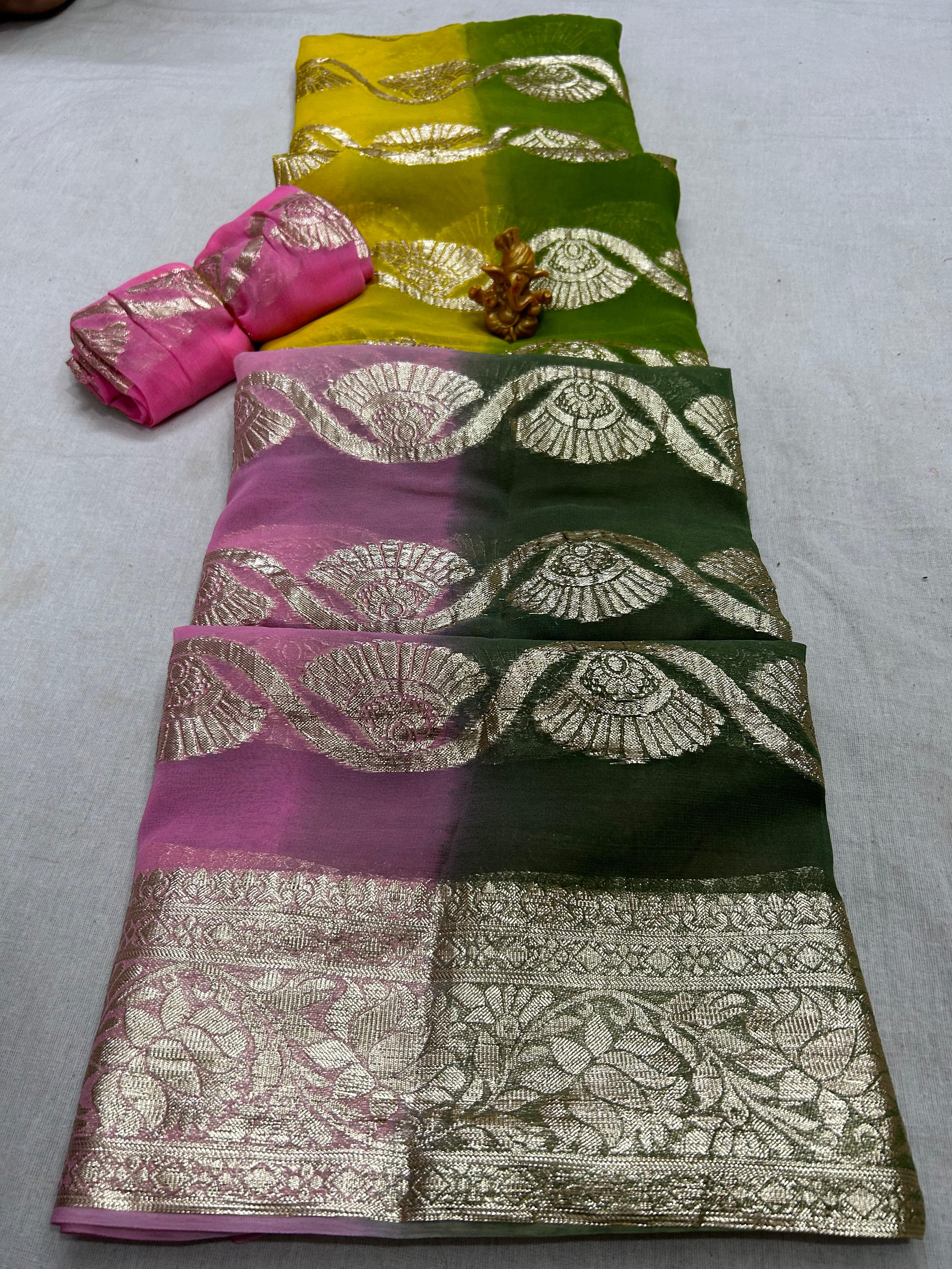 Pure Georgette Zari Saree