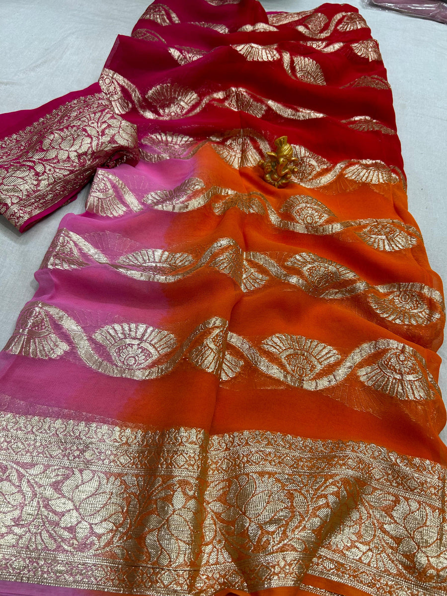 Pure Georgette Zari Saree